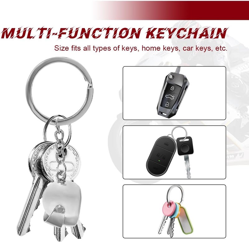 NYTKL 4 PCS Motorcycle Helmet Keychain, Creative Motorcycle Keychain Helmet Key Fob, 3D Metal Motorbike Keyring for Men (Black+Silver) - Image 3